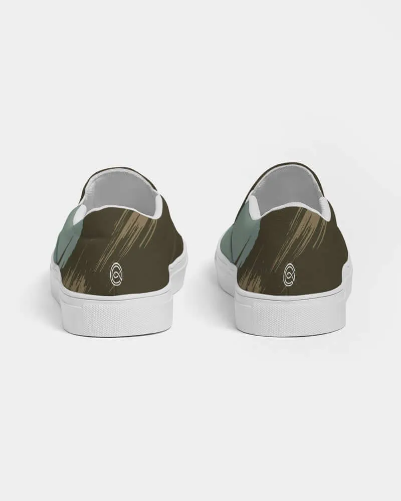 (ARTIST ORIGINAL) Mens Stewart Forrest Smallmouth Bass Slip-On Canvas Shoe