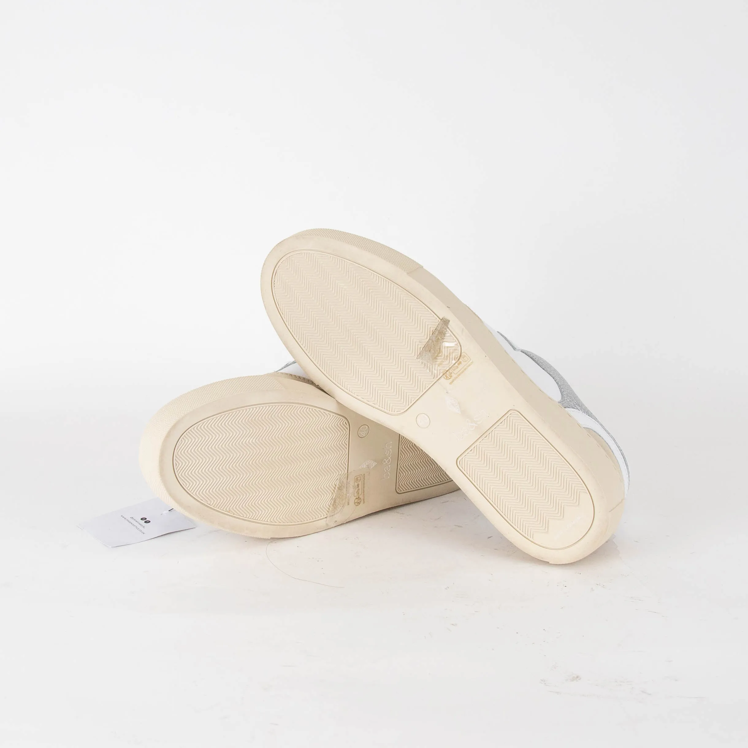 ba&sh White Leather Low Crush Trainers