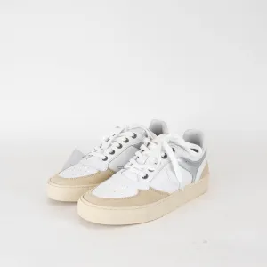 ba&sh White Leather Low Crush Trainers