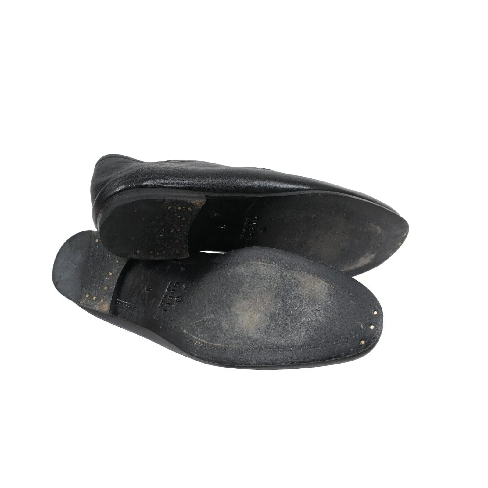 Black Leather Horsebit Foldable Rear Brixton Snake Loafers