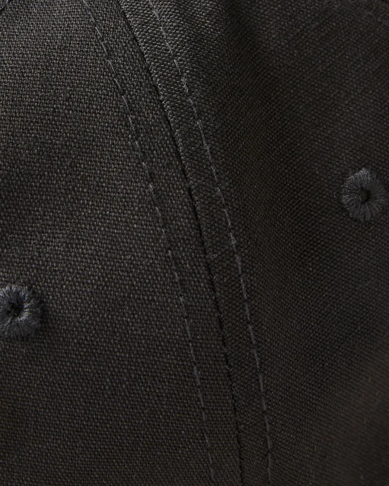 Black Twill Cursive 'Det' Field Cap