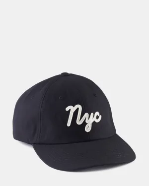 Black Twill Cursive 'Nyc' Field Cap