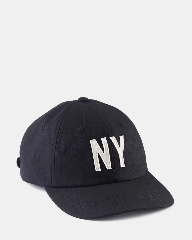 Black Twill 'NY' Field Cap