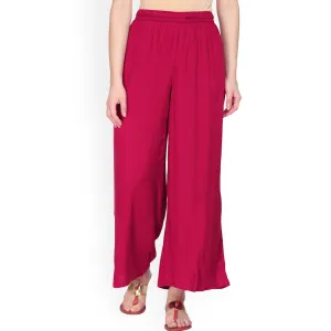 Elegant Pink Colored Casual Wear Rayon Palazzo