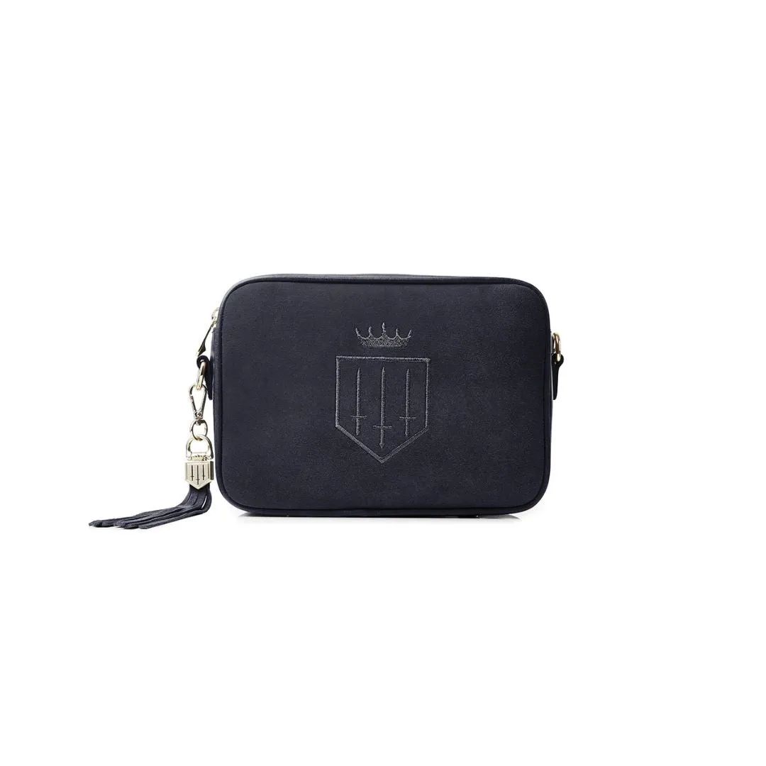 Fairfax & Favor Finsbury Crossbody Suede Handbag in Navy