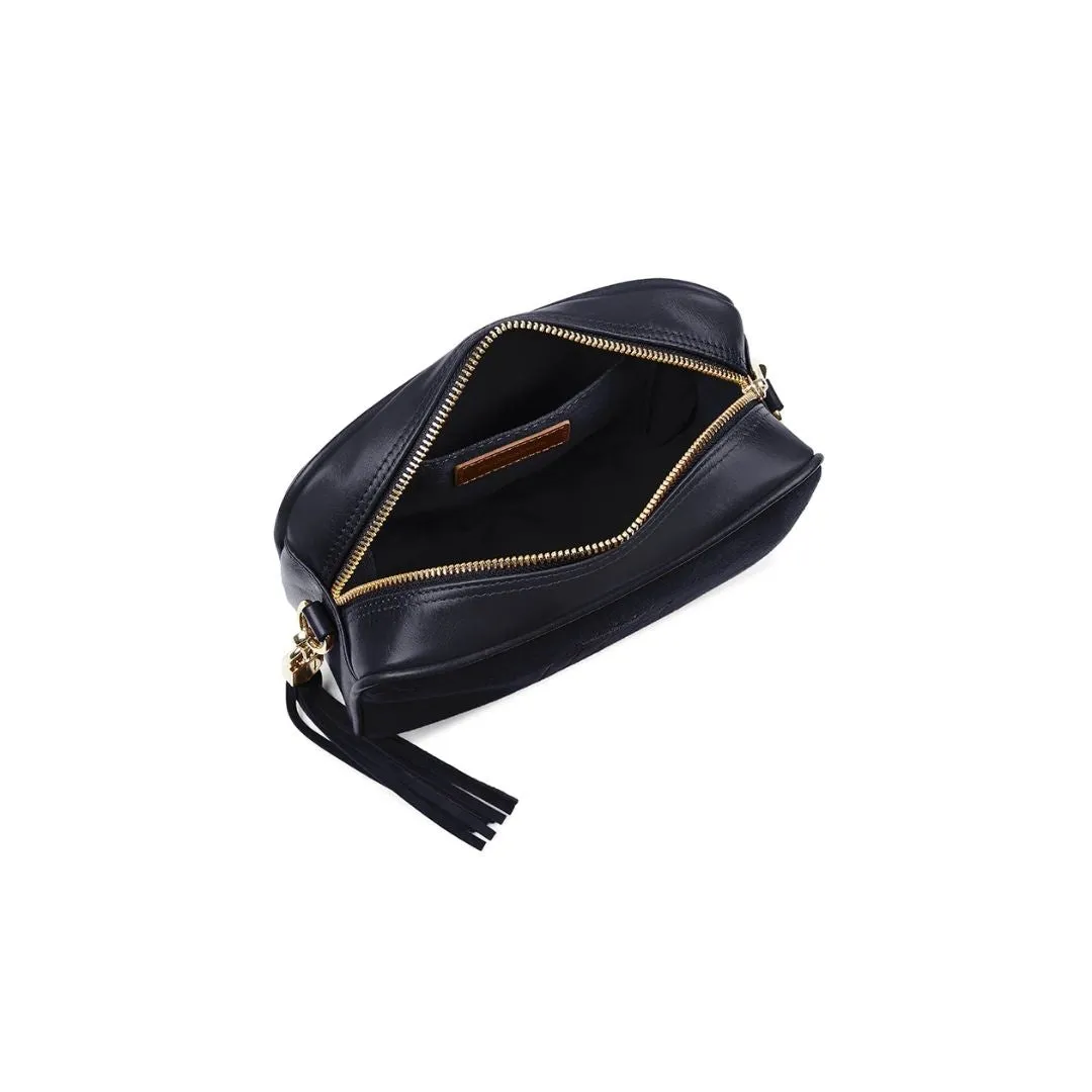 Fairfax & Favor Finsbury Crossbody Suede Handbag in Navy