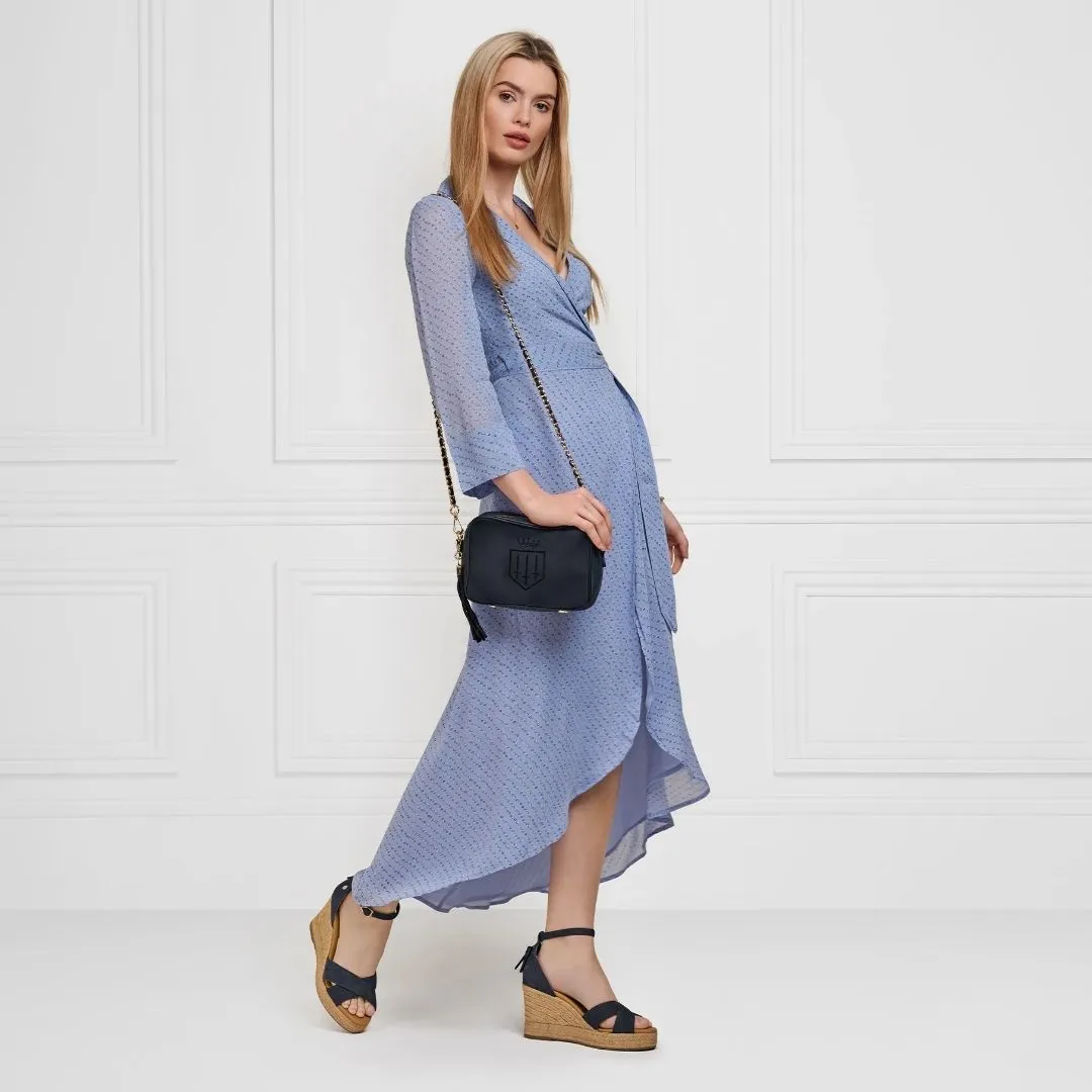 Fairfax & Favor Finsbury Crossbody Suede Handbag in Navy