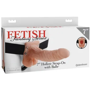 Fetish Fantasy Series 7" Hollow Strap-On with Balls-Vanilla