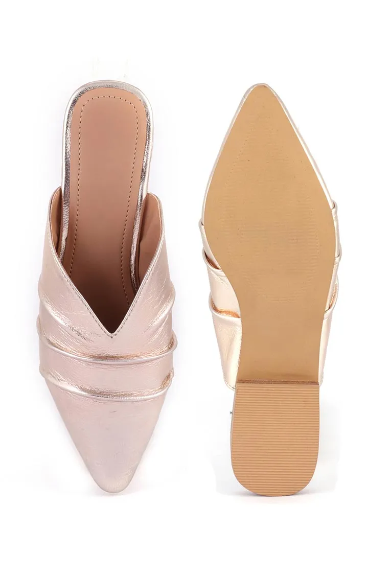Golden Leather Melinda Toe Flat Mules