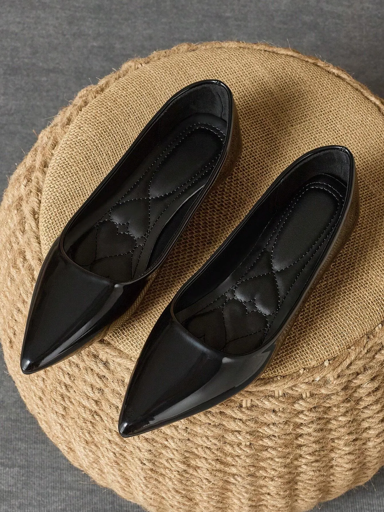 Ladies' Fashion Multi-Color Pointed Toe Brown Shallow Office Casual Versatile Black Flat Shoes, Autumn Outdoor Stylish Navy Blue Elegant Red Flats