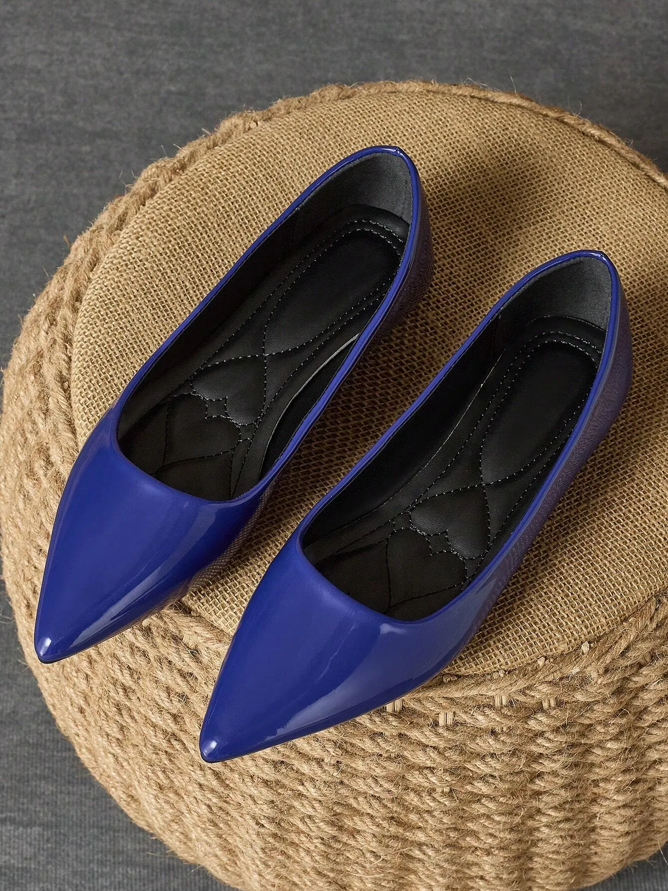 Ladies' Fashion Multi-Color Pointed Toe Brown Shallow Office Casual Versatile Black Flat Shoes, Autumn Outdoor Stylish Navy Blue Elegant Red Flats