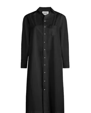 Long Cotton Shirt Dress | Black