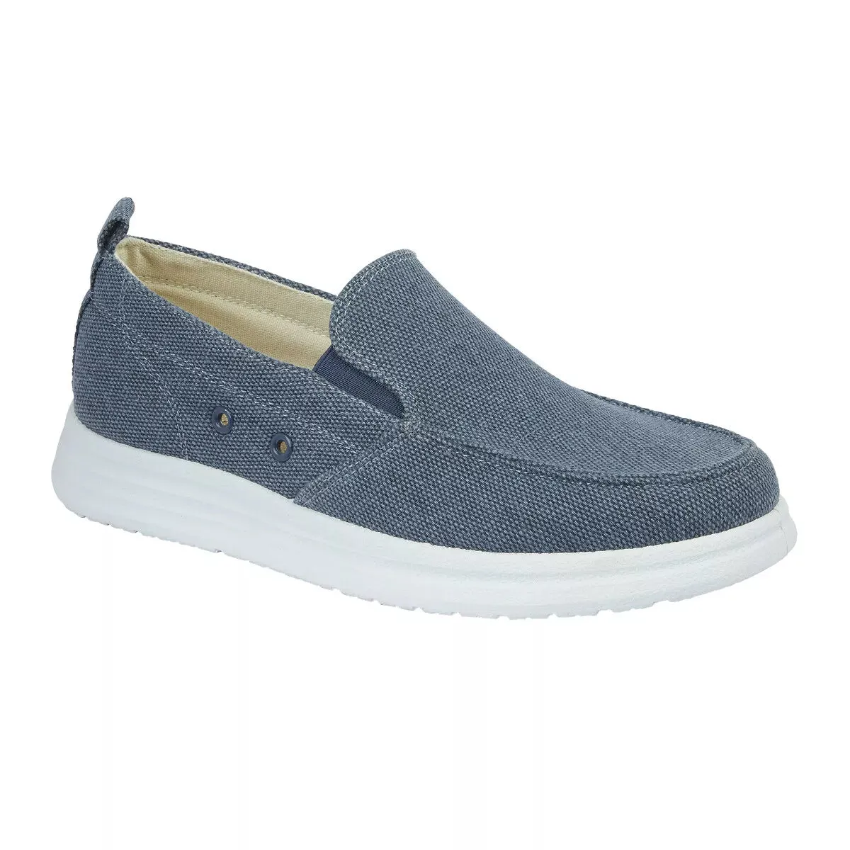 Marco Canvas Mens Loafers Slip On Walking Shoes Twin Gusset Comfort Casual Trainers Size