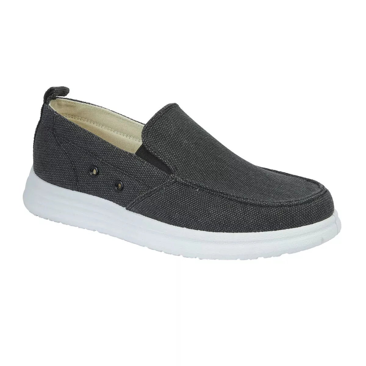 Marco Canvas Mens Loafers Slip On Walking Shoes Twin Gusset Comfort Casual Trainers Size