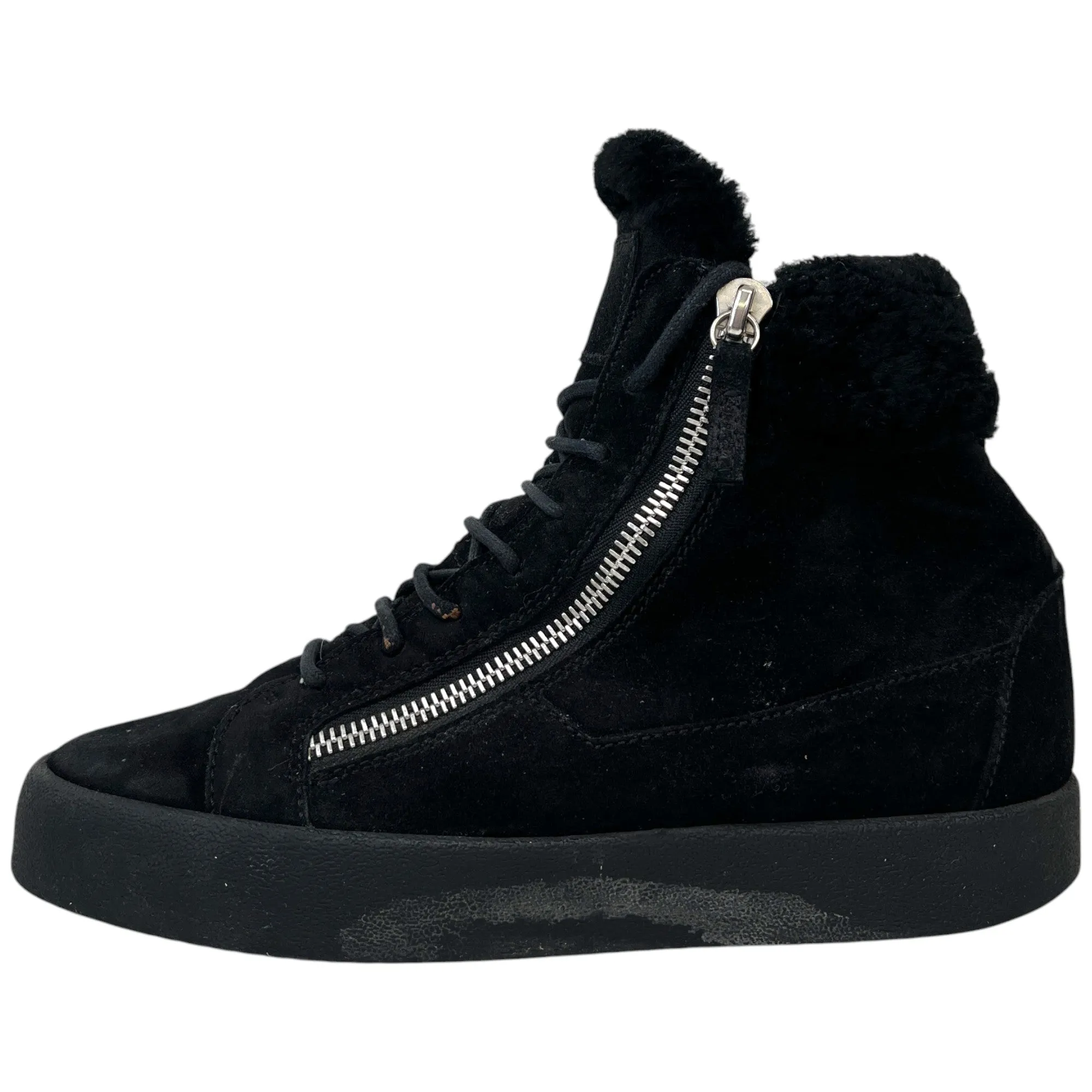 Men's Double Zip High Trainers Black Size EU 43 / UK 9