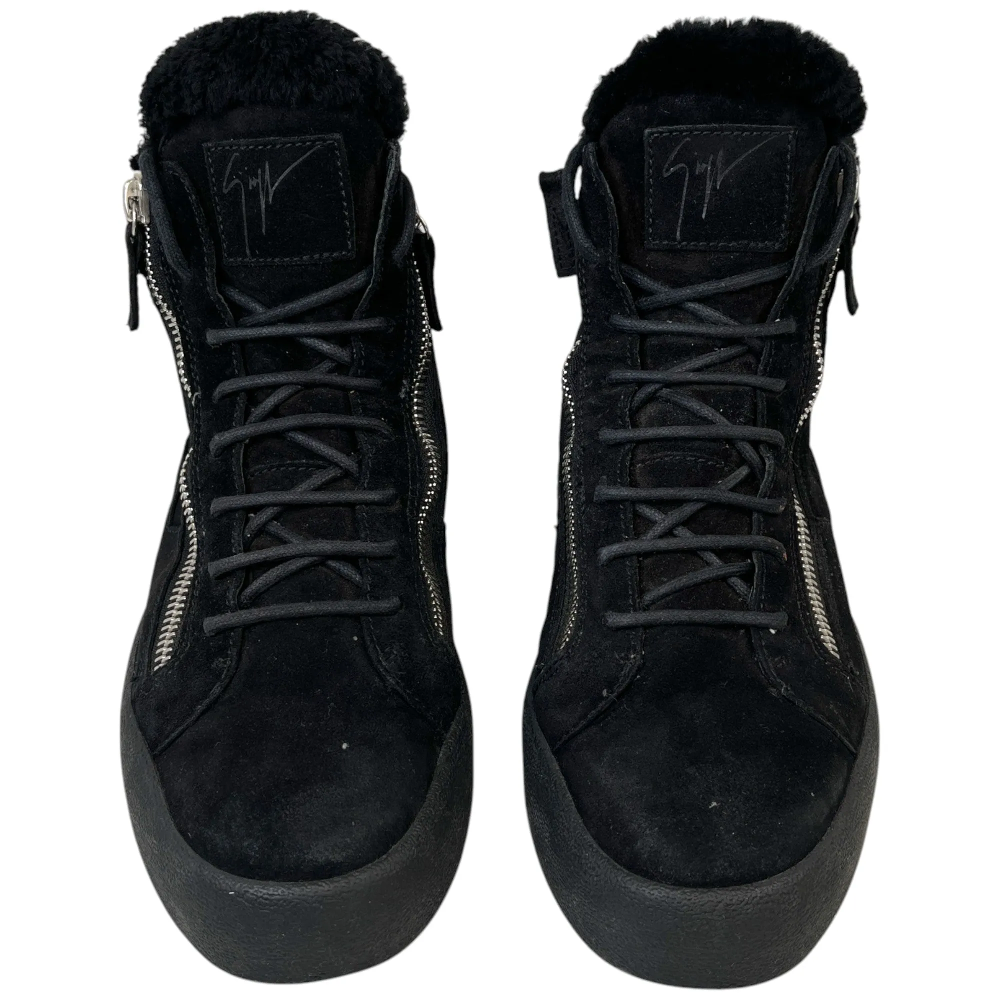 Men's Double Zip High Trainers Black Size EU 43 / UK 9