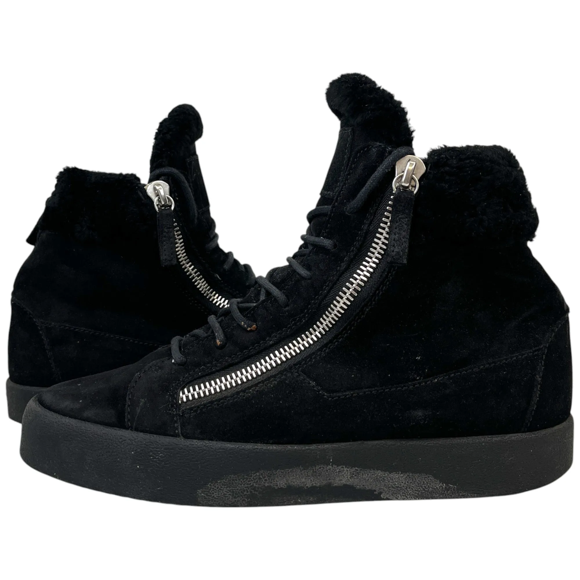 Men's Double Zip High Trainers Black Size EU 43 / UK 9