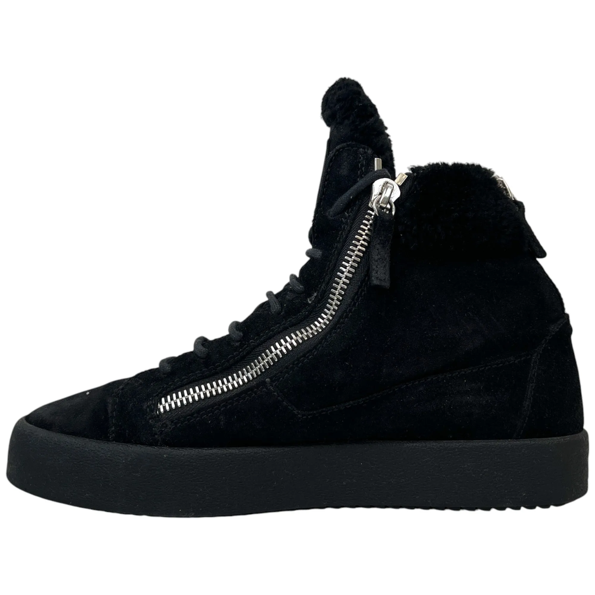 Men's Double Zip High Trainers Black Size EU 43 / UK 9