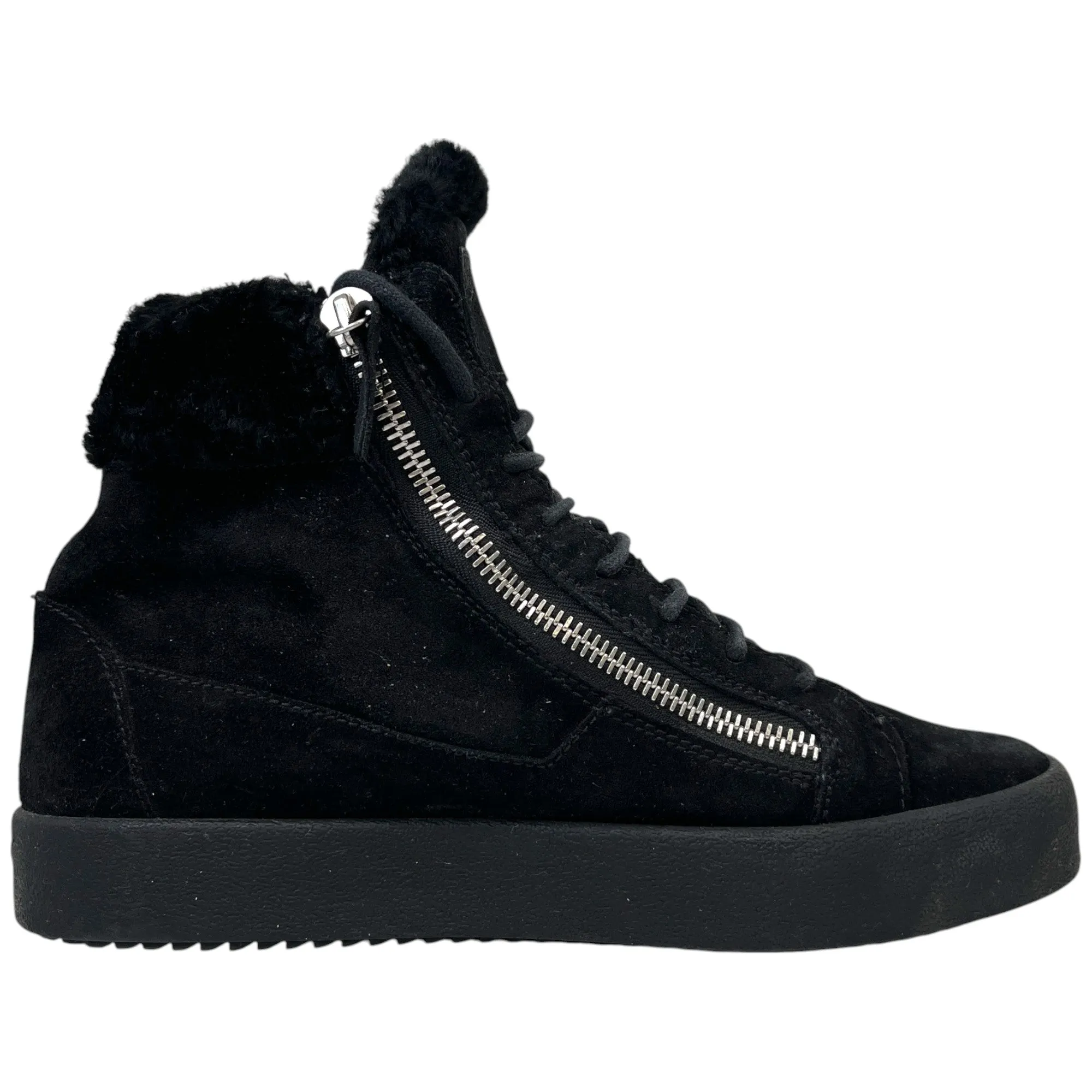 Men's Double Zip High Trainers Black Size EU 43 / UK 9