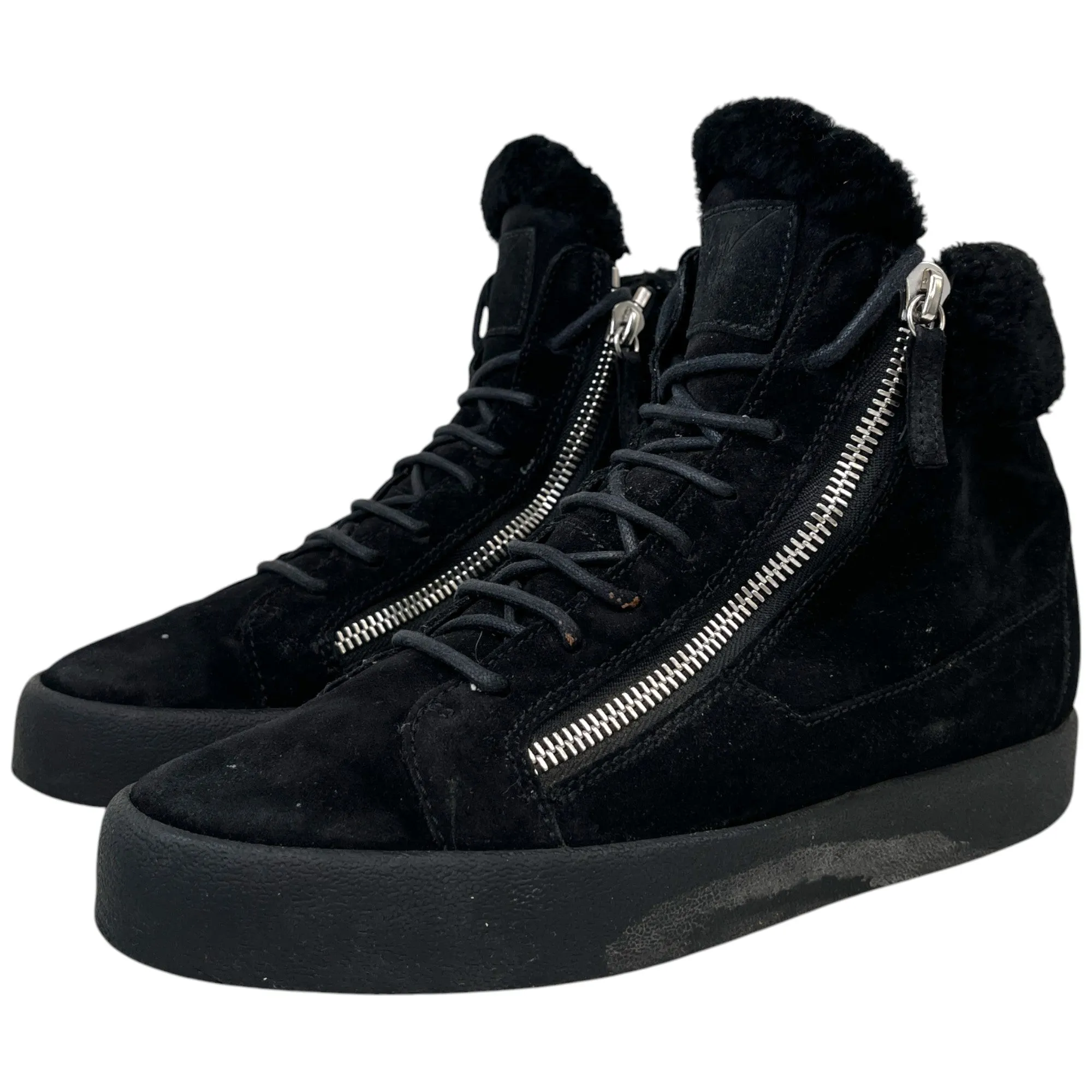 Men's Double Zip High Trainers Black Size EU 43 / UK 9