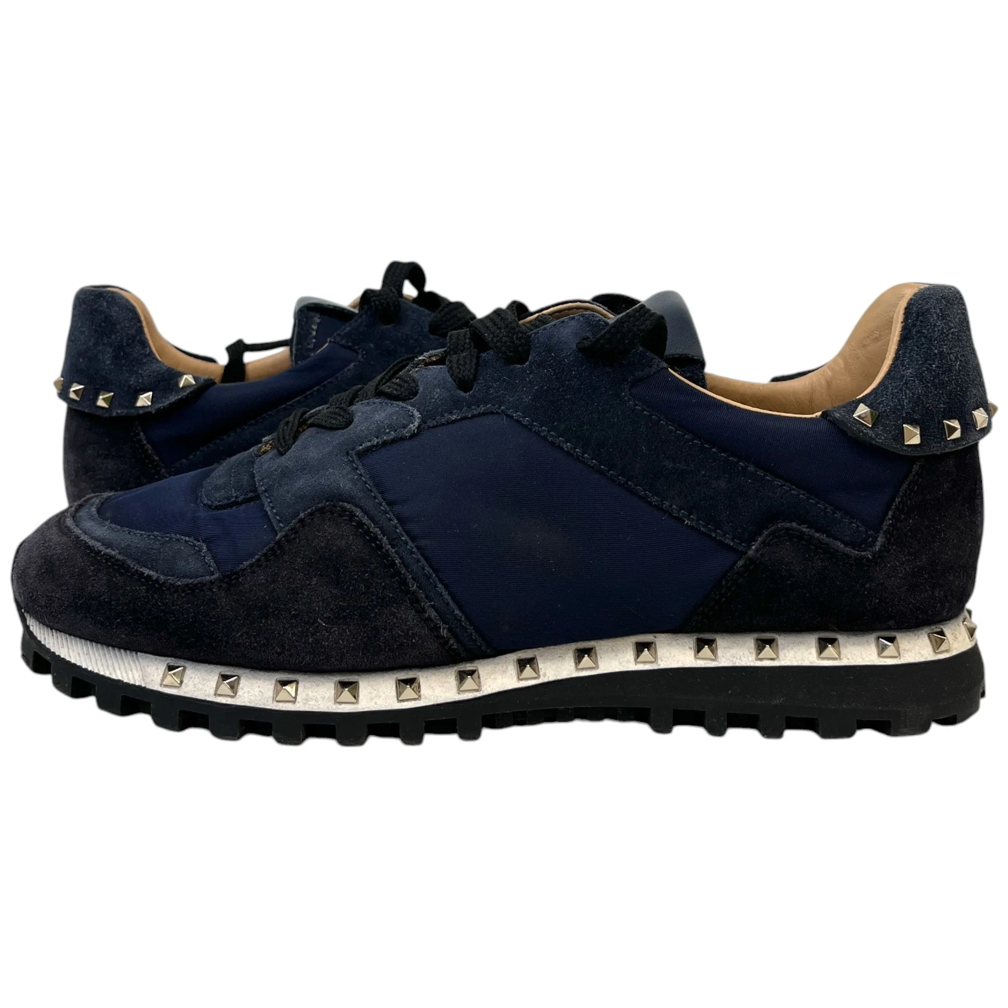Men's Rockstud Low Trainers Navy Size EU 39 / UK 5