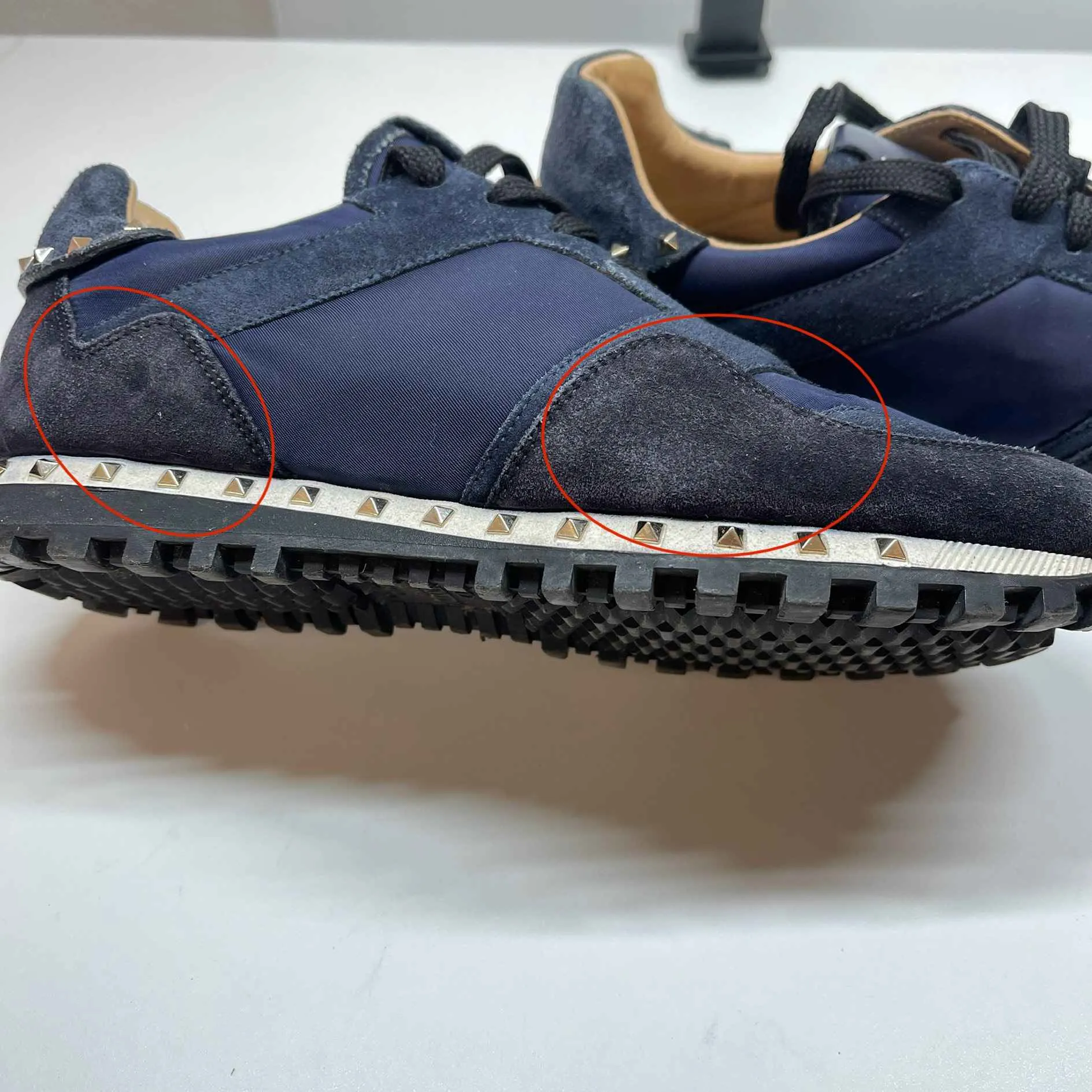 Men's Rockstud Low Trainers Navy Size EU 39 / UK 5