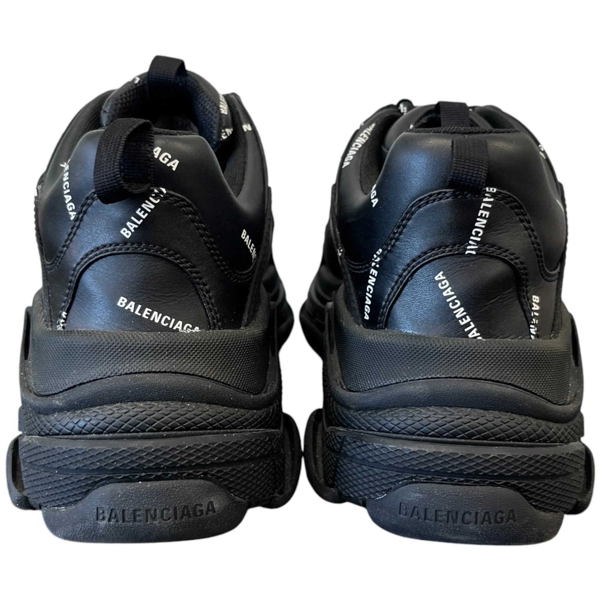 Men's Triple S All Over Logo Low Trainers Black Size EU 45 / UK 11