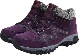 Men's Work Boots Wide Width Hiking Sneakers Shoes with Fur Lined Women's Workout Shoes Comfortable Winter Backpacking Snow Botas Warm Water Hike Grounded Footwear
