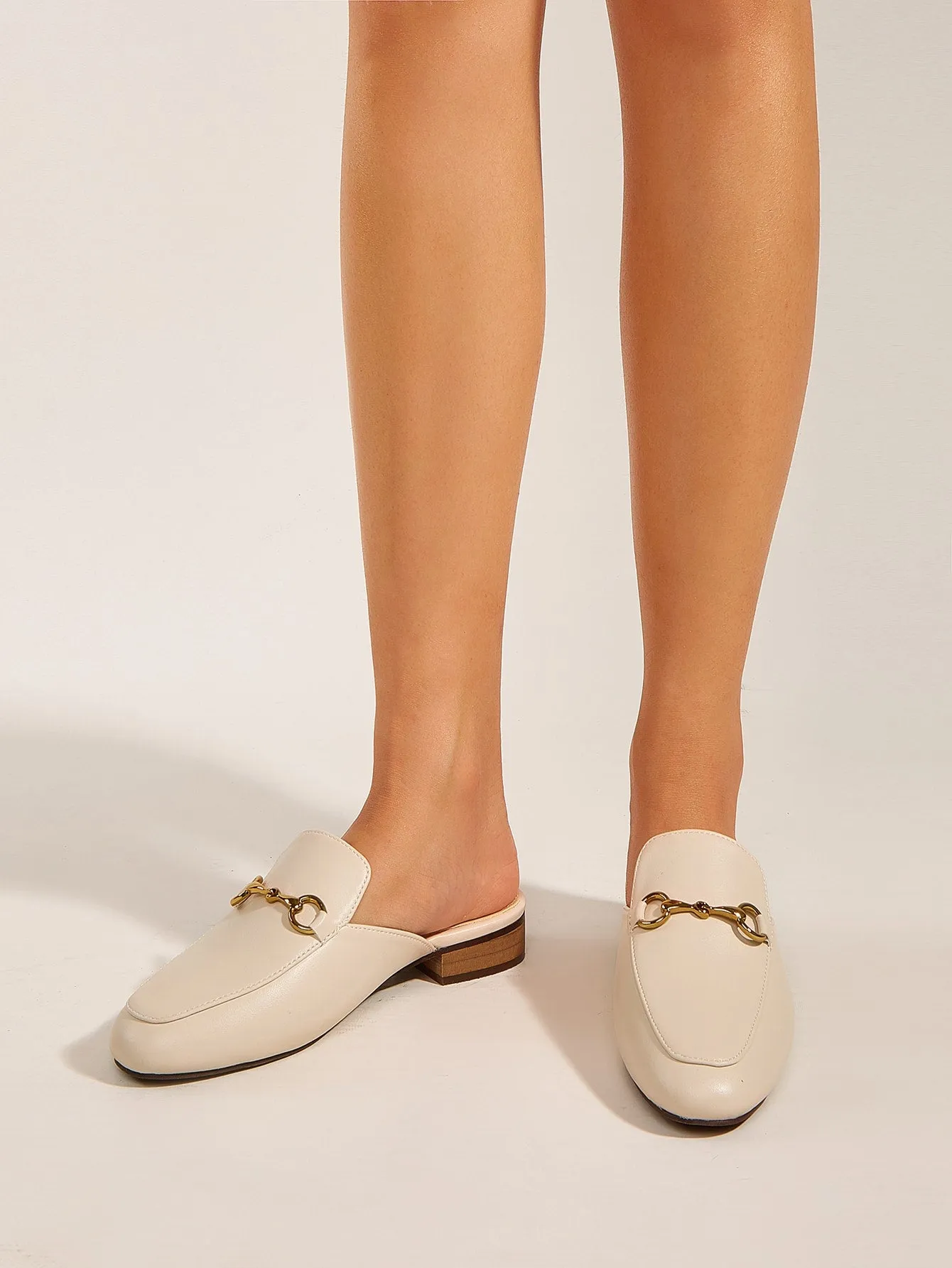 Metal Decor Flat Mules