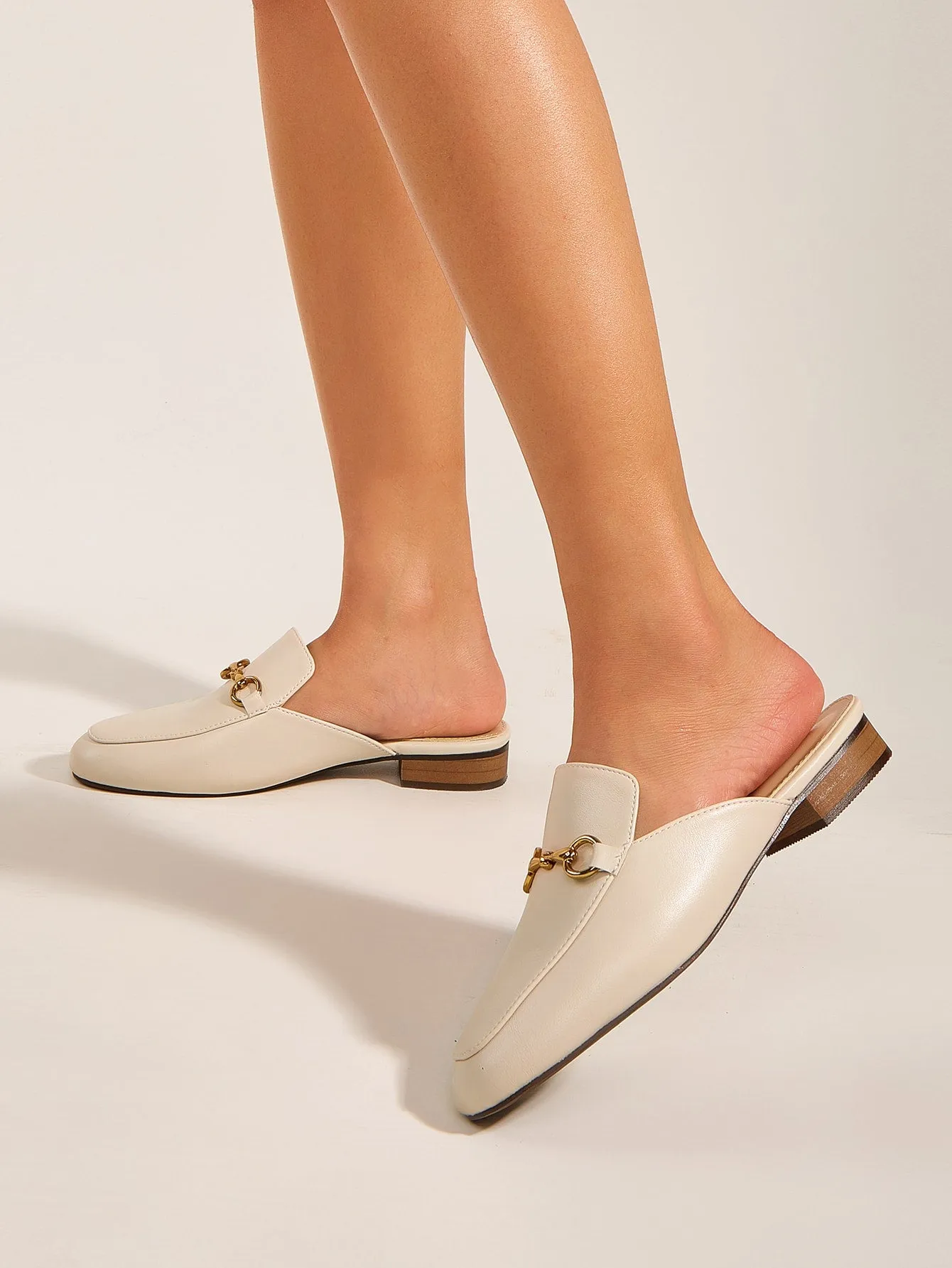 Metal Decor Flat Mules