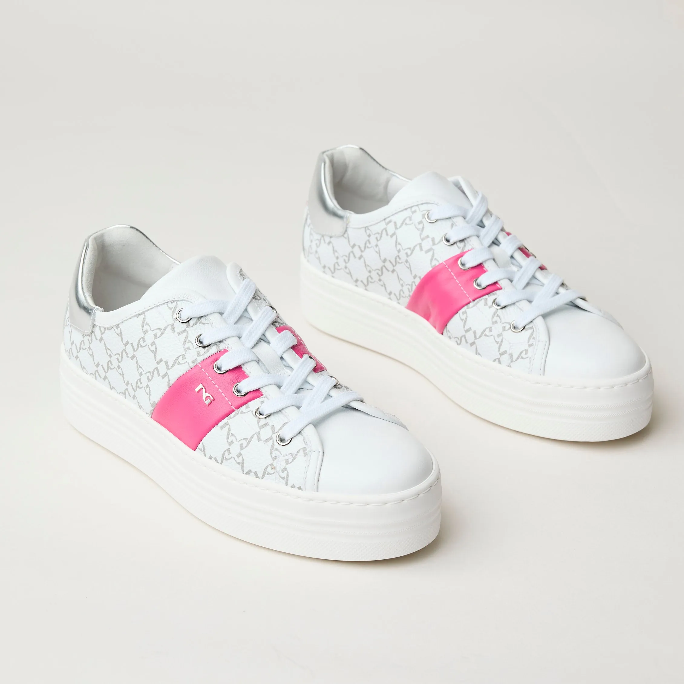 NeroGiardini White Leather Flatform Trainers