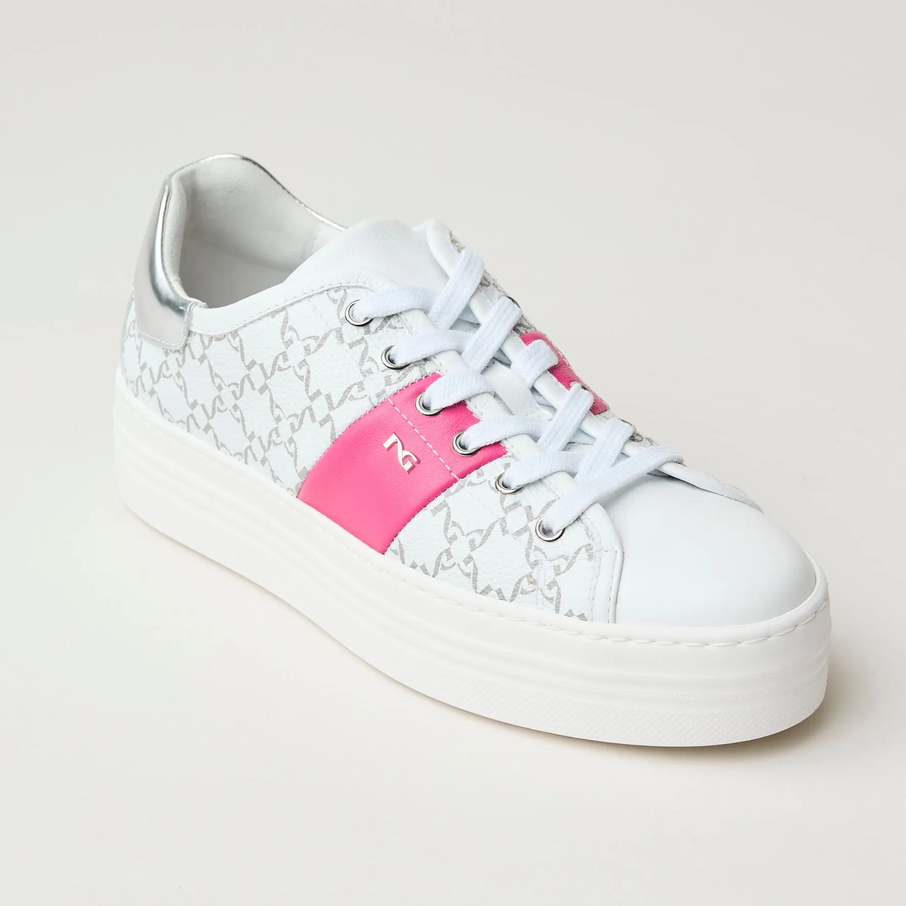 NeroGiardini White Leather Flatform Trainers