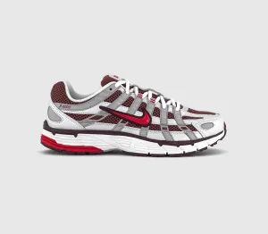Nike P6000 Trainers Metallic White Fire Red