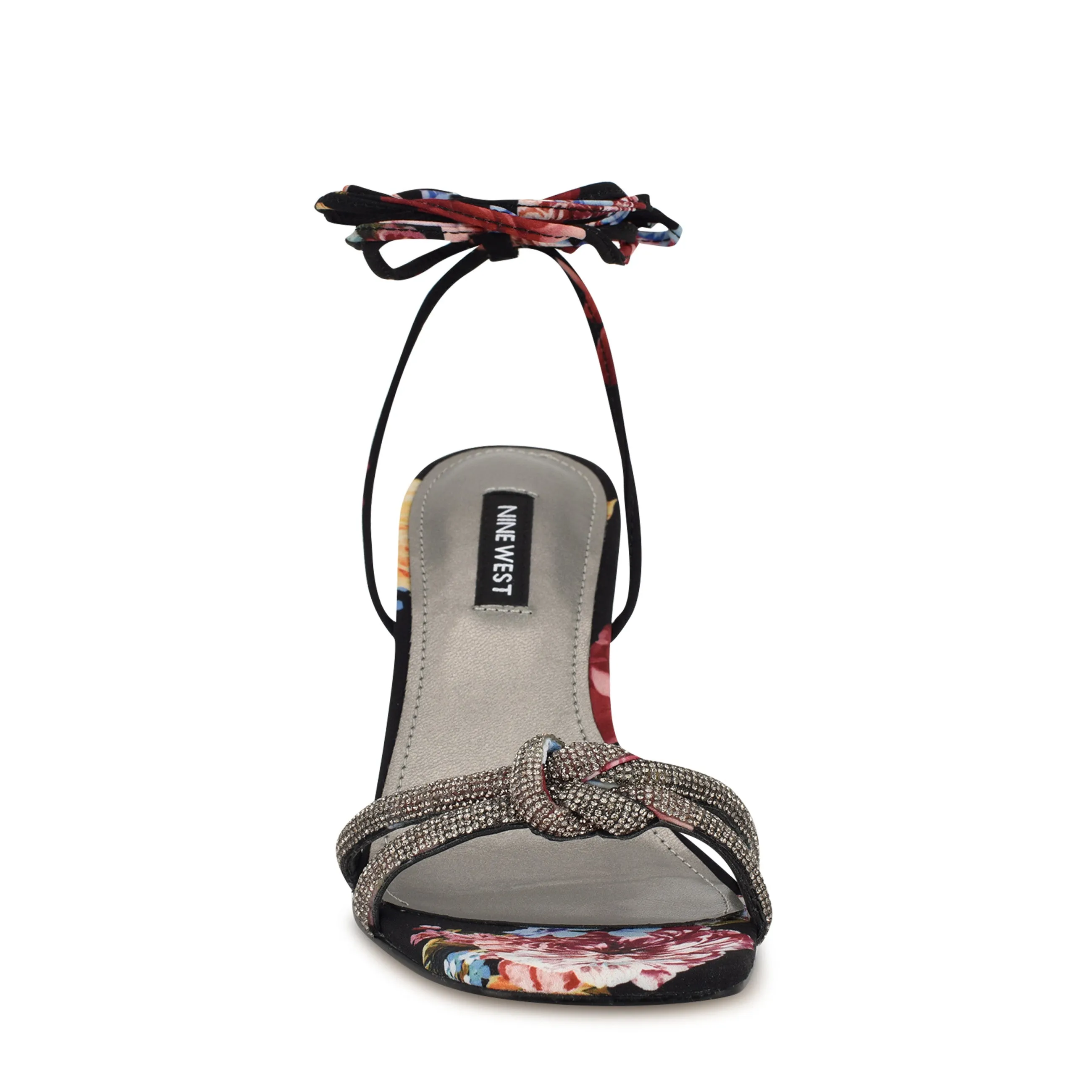 Raqchel Rhinestone Bow Ankle Wrap Sandals