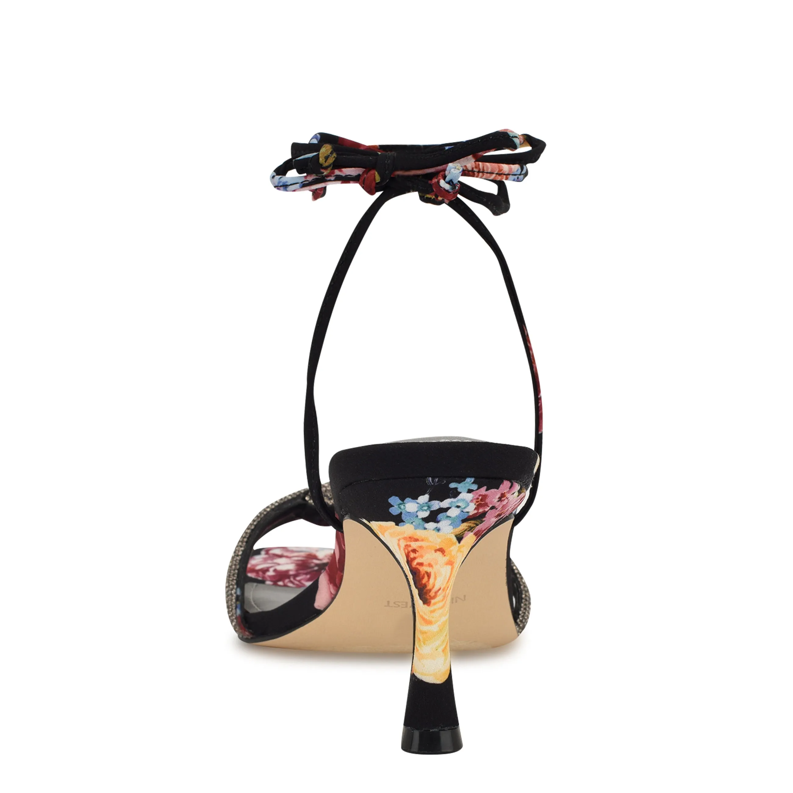Raqchel Rhinestone Bow Ankle Wrap Sandals