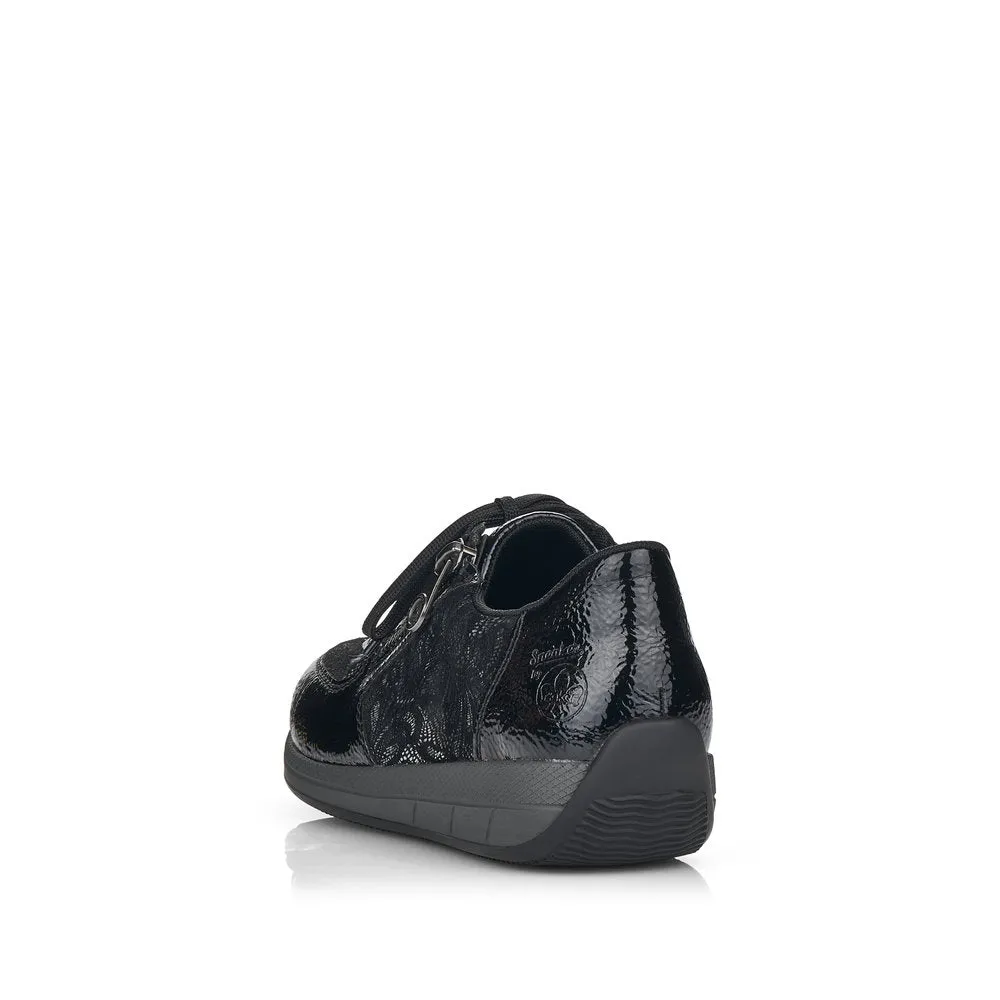 Rieker Ladies Velour Lace Up Sneaker