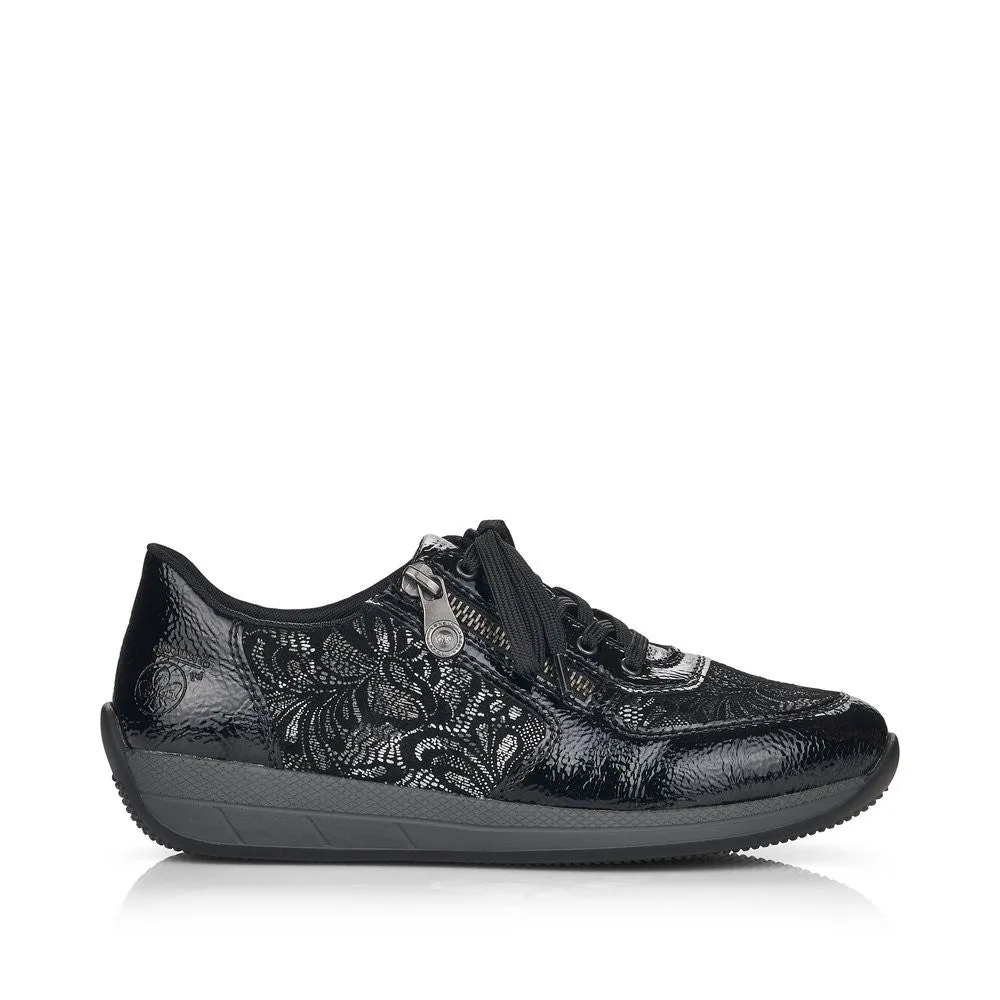 Rieker Ladies Velour Lace Up Sneaker