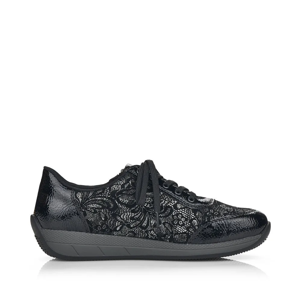 Rieker Ladies Velour Lace Up Sneaker