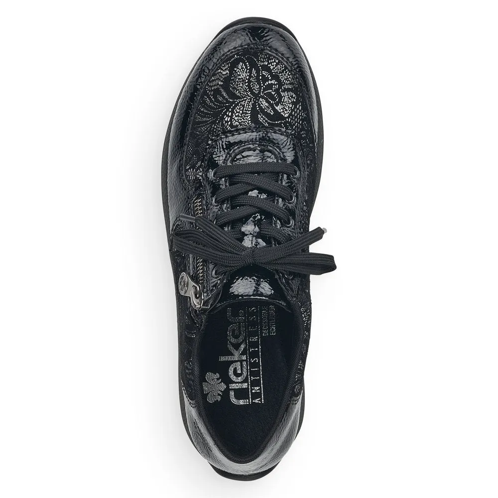 Rieker Ladies Velour Lace Up Sneaker