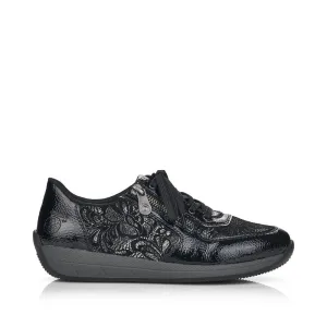 Rieker Ladies Velour Lace Up Sneaker