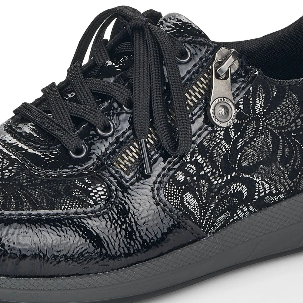 Rieker Ladies Velour Lace Up Sneaker