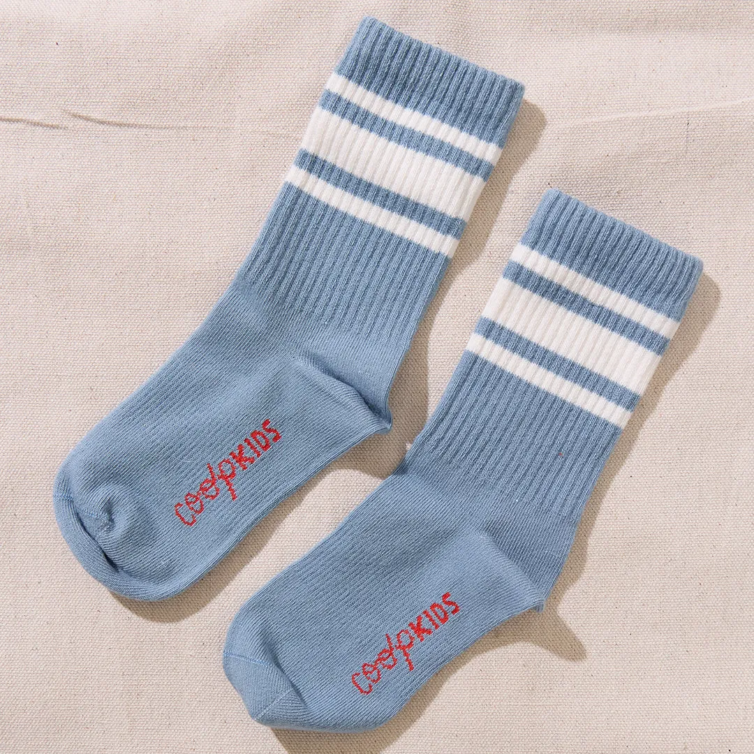 Scooter Tube Sock - Light Blue White