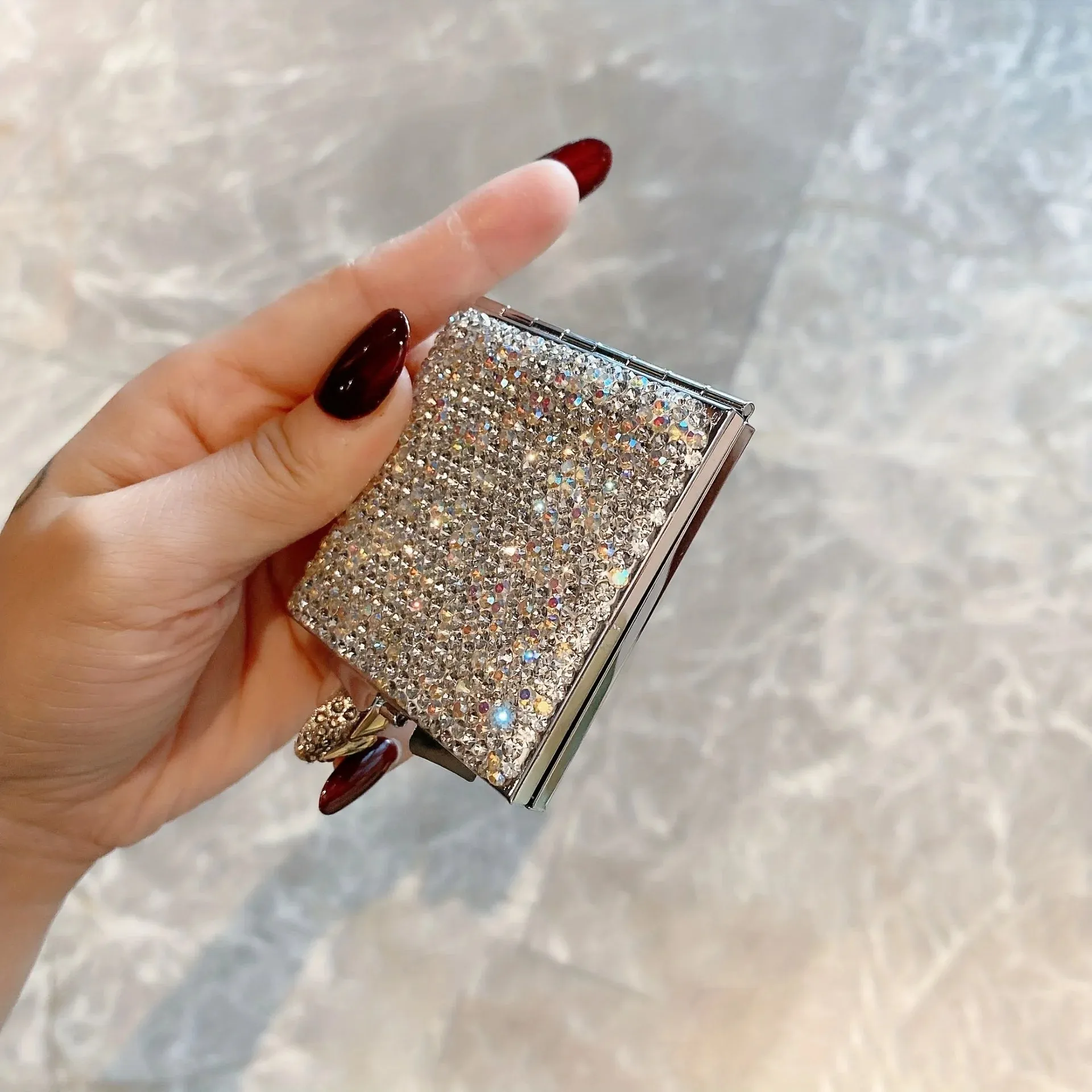 Small Square Folding Double-Sided Makeup Mirror