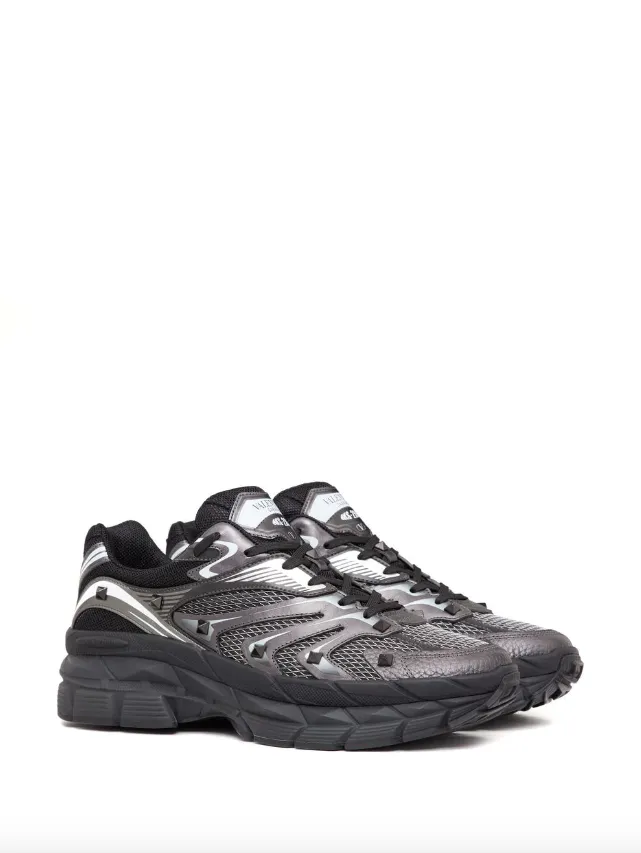 Valentino Garavani MS-2960 Low-Top Trainer in Fabric and Calfskin