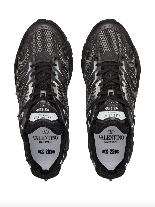 Valentino Garavani MS-2960 Low-Top Trainer in Fabric and Calfskin