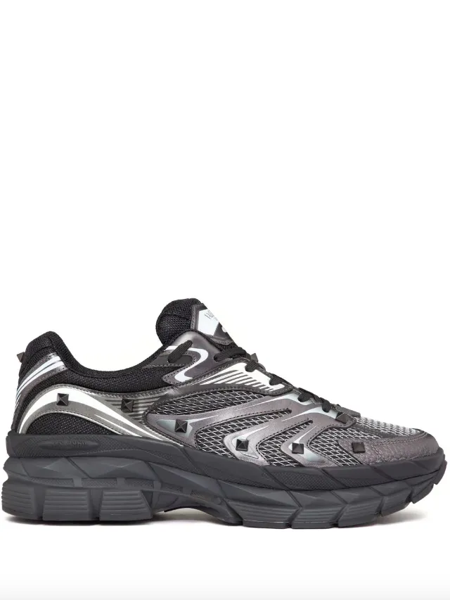 Valentino Garavani MS-2960 Low-Top Trainer in Fabric and Calfskin