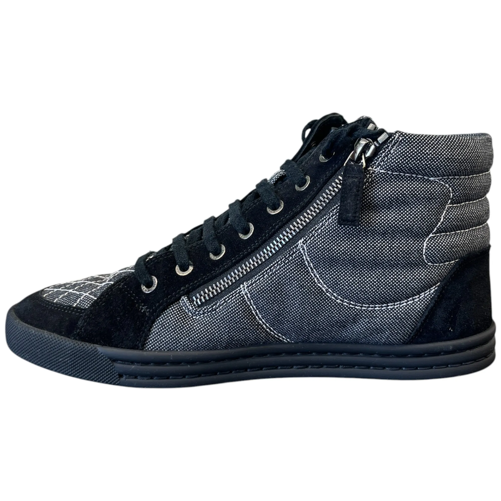 Women's Cc Logo Double Zip High Trainers Black Size EU 39 / UK 6