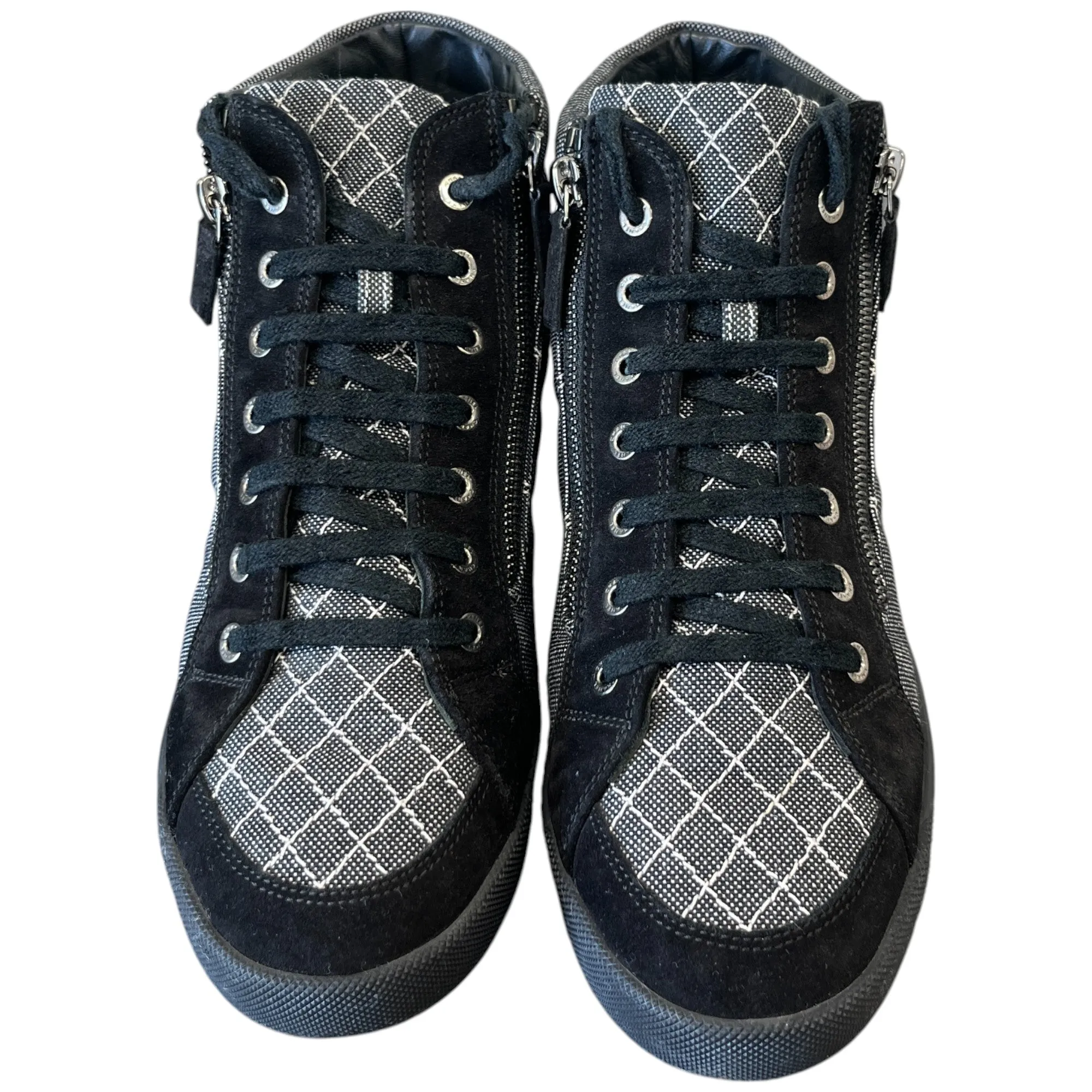 Women's Cc Logo Double Zip High Trainers Black Size EU 39 / UK 6