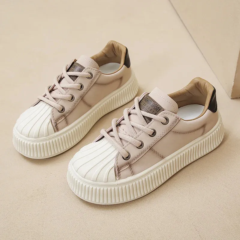 Women's New PU Leather Wide Round Toe Casual Sport Flats