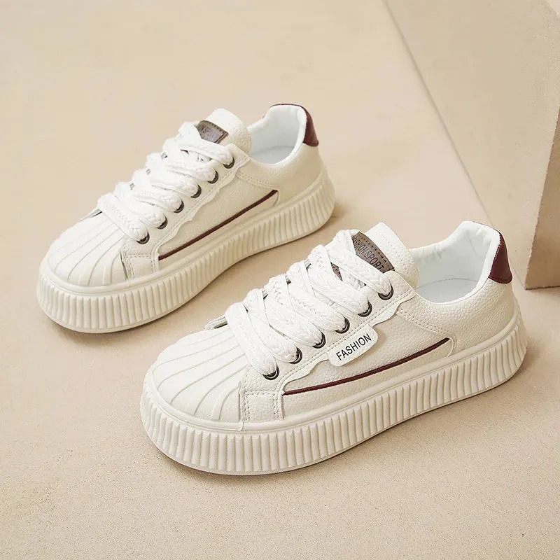 Women's New PU Leather Wide Round Toe Casual Sport Flats